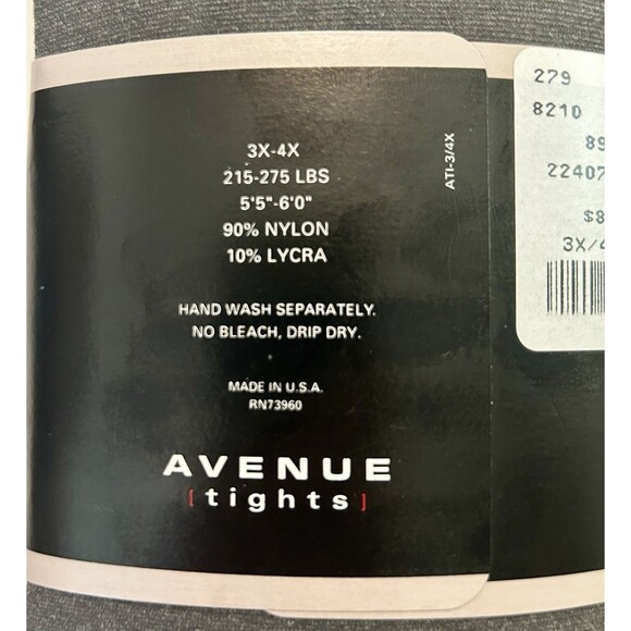 Avenue Tights In Gray Size 3X - 4X for 215 - 275 lbs. - Picture 3 of 4